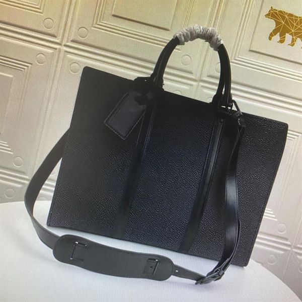m45265 sac plat horizontal zippe briefcase business crossbody handbag fashion men shoulder bag canvas leather lapbag man compu262c